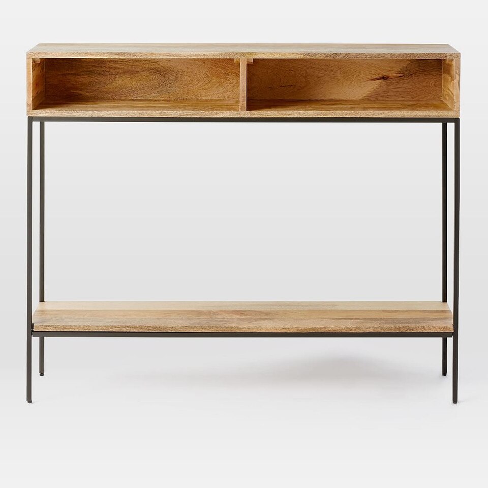 Industrial Storage Open Console Raw Mango West Elm UK
